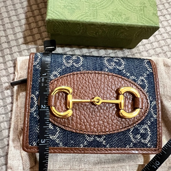Gucci Denim and Leather Horsebit 1955 compact Wallet - Picture 5 of 13